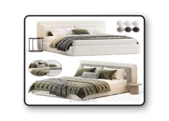 3dsky Pro - Savona Bed By Comocasa 3D Model