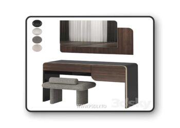 3dsky Pro - Turri SOUL Dressing Table with ZERO Pouf