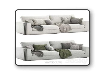 3dsky Pro - lottie 3 seat sofa 3D Model