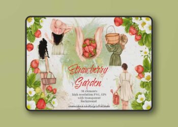 Summer Strawberry Clipart Girls Garden 10830965
