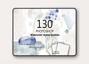 130 Watercolor Brushes for Photoshop