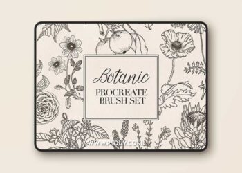 17 Stamps Botanic Brushes for Procreate