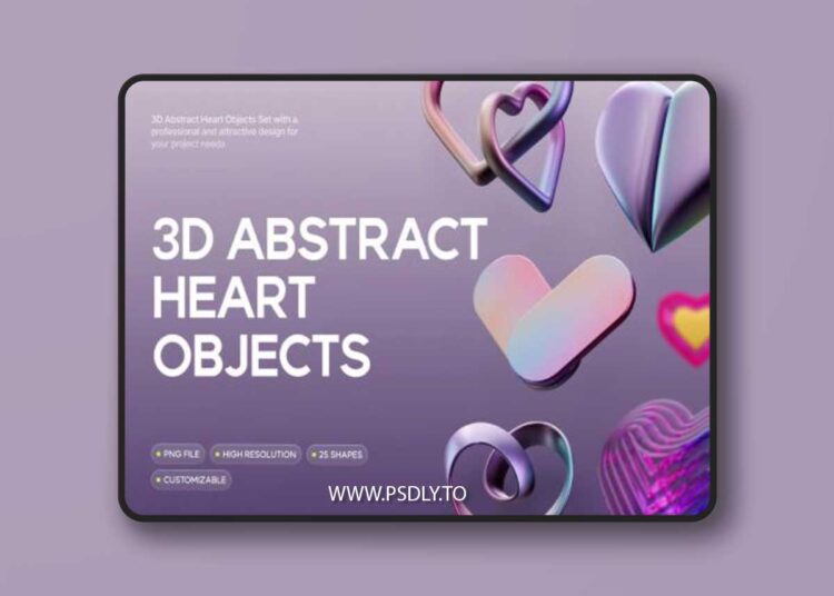 3D Abstract Heart Objects 3D Model 1 3D Abstract Heart Objects 3D Model