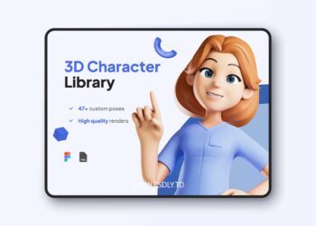 3D Character Nurse Figma UI KIT