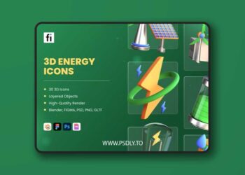 3D Energy and Environment Icons Ui8.net