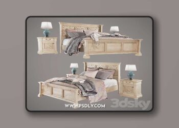 3dsky Pro - Bolanburg Queen Bed with 2 Nightstands