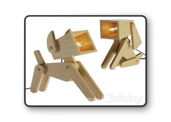 3dsky Pro - Dog Adjustable Wooden Table Lamp