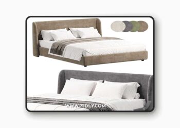 3dsky Pro - Double Bed Description 3D Model