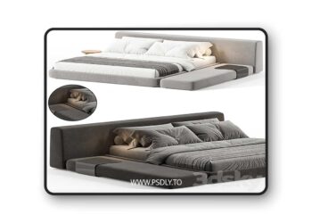 3dsky Pro - Double bed Siena 3D Model
