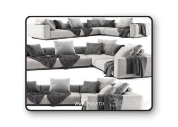 3dsky Pro - Flexform lario sofa 3D Model