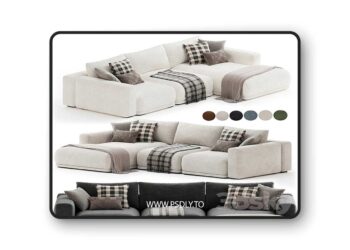 3dsky Pro - Frances Three Seater Corner Sofa