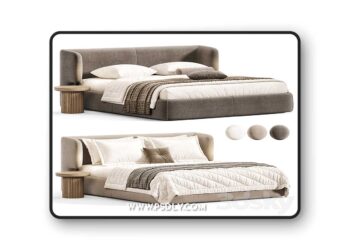 3dsky Pro - From Italy Claire Bed 3D Model