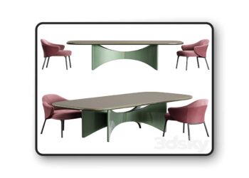 3dsky Pro - Minotti angie dining Chair Turri Blues Table