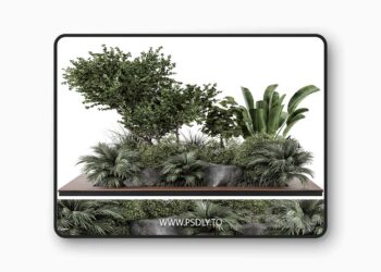 3dsky Pro - Outdoor Garden set bush and Tree - Garden Set 637