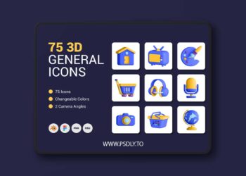 75 3D General Icons Ui8.net