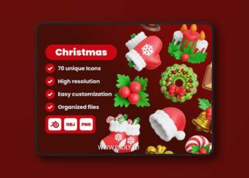 Christmas Eve 3D Illustration Pack 3D Model