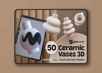 CreativeMarket - Procreate Ceramic Vases 3D 7244818