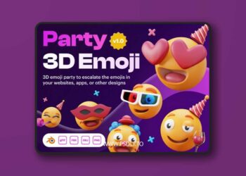 Emoty - 3D Party & Celebration Emoji Set Ui8.net