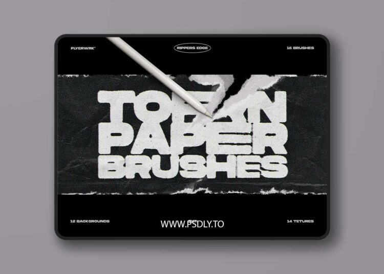 FLYERWRK - Rippers Edge - Torn Paper Brushes 1 FLYERWRK - Rippers Edge - Torn Paper Brushes