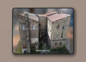 Old Brick 3-story Building 3D Model