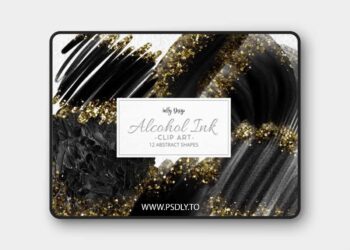 Sweet Luxury Alcohol Ink Clip Art Templates