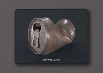 Tincan Crushed Low-poly 3D Model Model