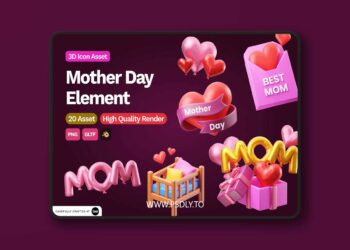 3D Mother Day Element Icon Vol.3 WPB39B6