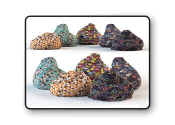 3dsky Pro - Armchair bag with bright print (set of 5 pieces)