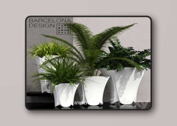 3dsky Pro - Barcelona design flowerpots set 02