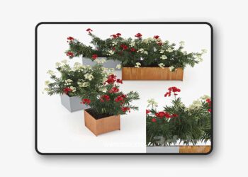 3dsky Pro - Flowerbed Nerium Planterworx - RANCH, TRUE SQUARE