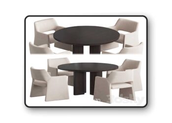 3dsky Pro - Foley Faux chair Wood table