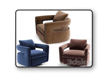 3dsky Pro - Kennedy Navy Swivel Chair