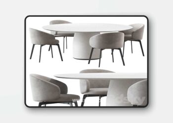 3dsky Pro - Table Bule chair Bea Lema 3D Model