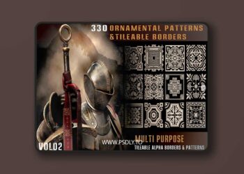 Artstation - 330 ornamental patterns & tileable borders-vol02