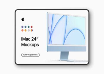 Asylab - iMac 24 - 10 Original & Clay Mockups Scenes