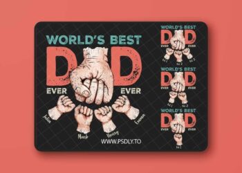 Best Dad Ever 1 to 4 Child Bundle PNG
