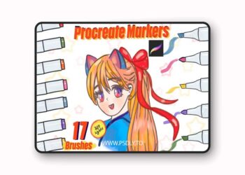 Brushgalaxy - 17 Procreate Marker Brushes | Alcohol Markers