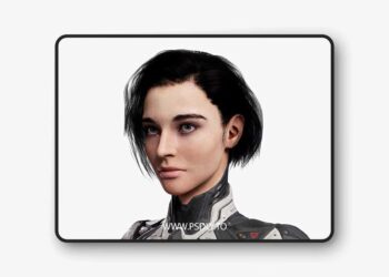 Female Sci Fi Girl Low-poly 3D Model