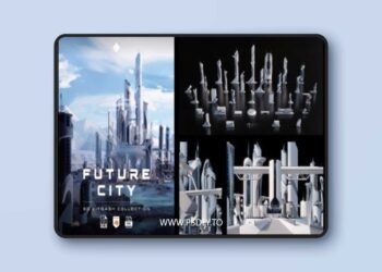 Future City - Futuristic Buildings & Environment Assets 3D Kitbash Pack