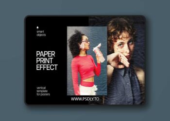 Halftone Paper Print Poster Effect for Photoshop