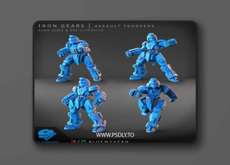 Iron Gears – Assault Troopers (Modular) – 3D Print Model 1 Iron Gears – Assault Troopers (Modular) – 3D Print Model