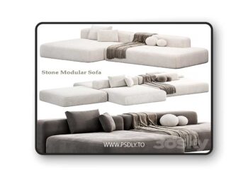 Stone Modular Sofa by Tamamm 3D Model