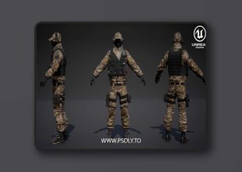 US Modern Assault Soldier Low-poly 3D model
