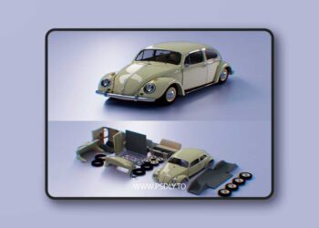 Volkswagen Beetle 1963 3D Print Model STL