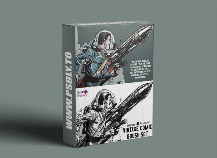 Brushgalaxy - Vintage Comic Brush Set - Inktober Brushes 1 Brushgalaxy - Vintage Comic Brush Set - Inktober Brushes