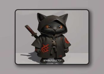 Cute Ninja Cat – 3D Print 3D Model