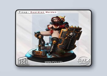 Gaz Minis – Pinup – Guardian Maiden – 3D Print