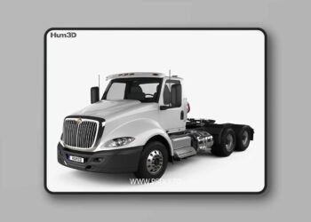 International RH Day Cab Tractor Truck 2018 3D Model