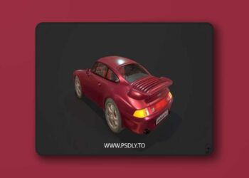 Porsche 911 993 Turbo Low-poly 3D Model