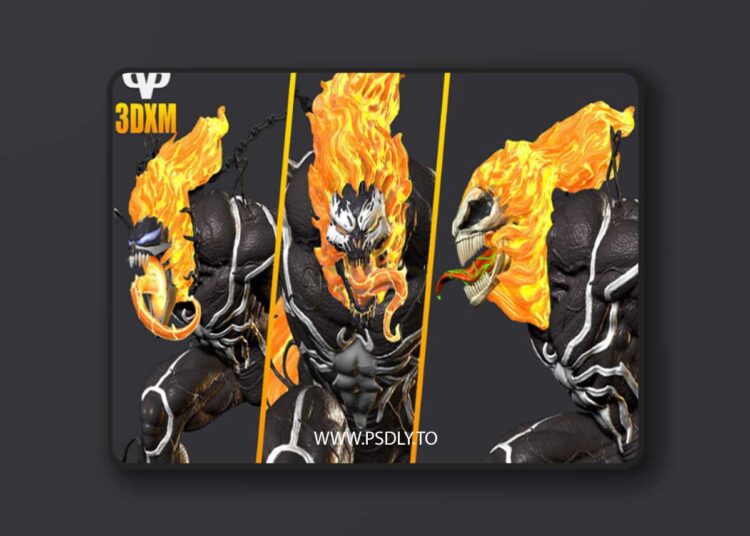 3DXM – Venomized Ghost Rider – 3D Print Model 1 3DXM – Venomized Ghost Rider – 3D Print Model